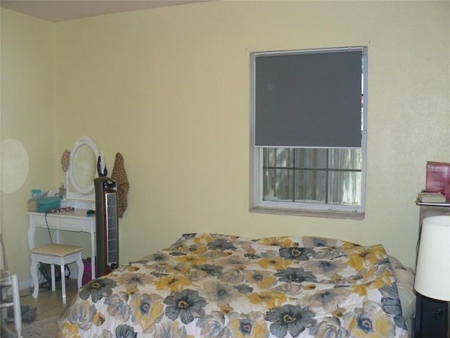 bedroom with tile patterned flooring