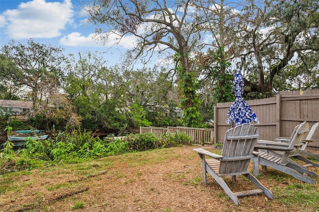 view of yard with fence