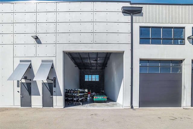 view of garage