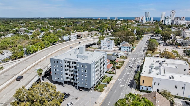 drone / aerial view featuring a view of city
