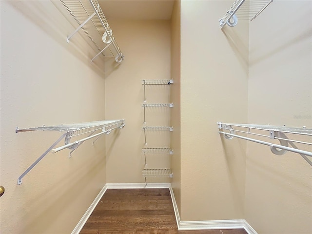 spacious closet with wood finished floors