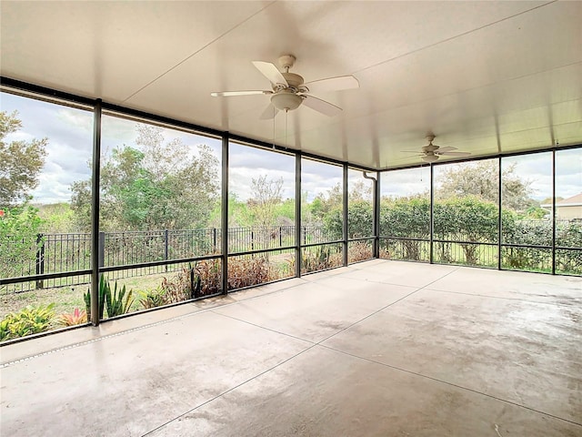 unfurnished sunroom featuring a healthy amount of sunlight