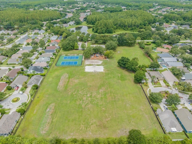 drone / aerial view with a residential view