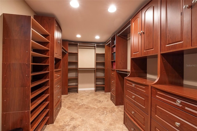 view of walk in closet