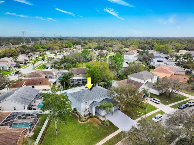 birds eye view of property featuring a residential view