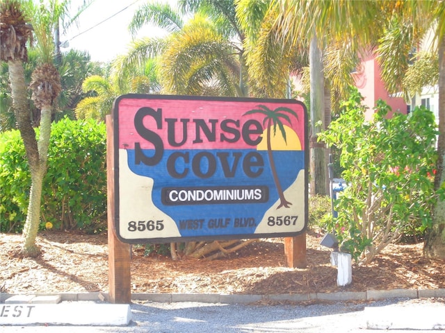 view of community sign