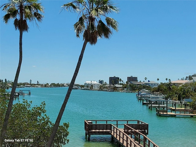dock featuring a water view