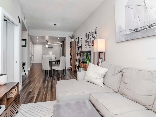 living area with wood finished floors