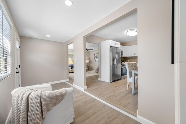 217 Emerald Ln, Largo, FL 33771 - interior space with recessed lighting, baseboards, light wood-style floors, and ceiling fan