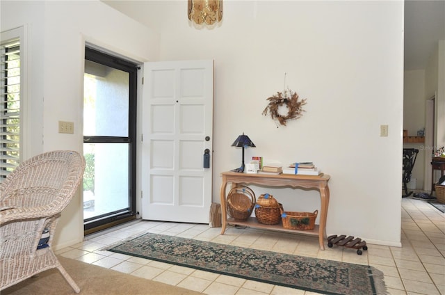 foyer featuring tile patterned floors