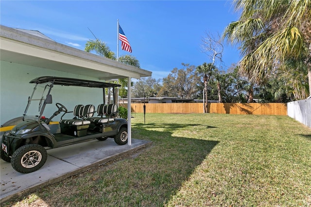 view of yard with fence