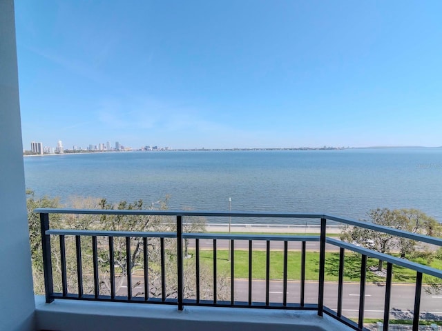 balcony with a water view