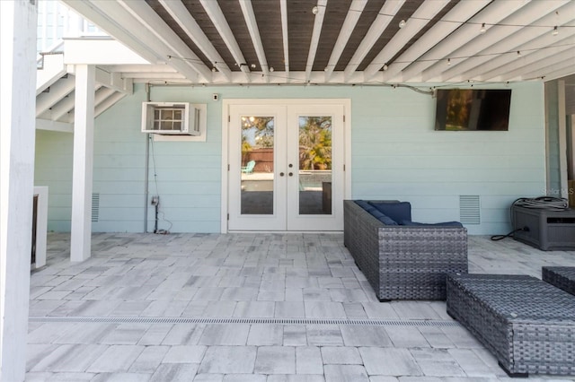 view of patio / terrace featuring french doors