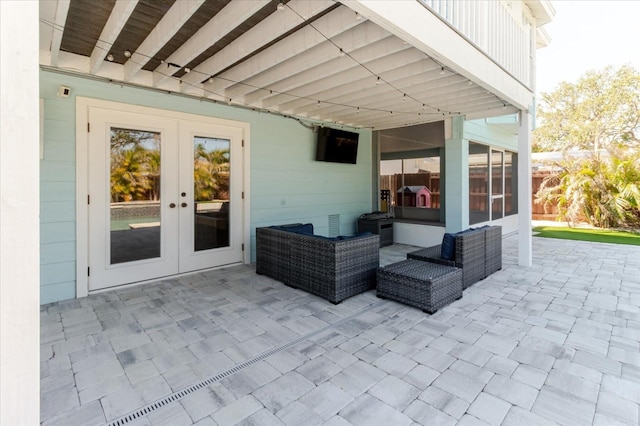 view of patio with french doors