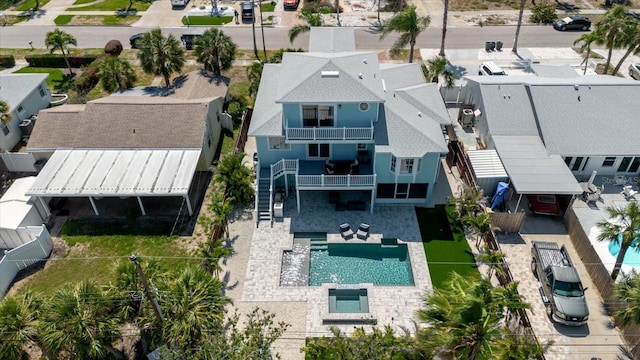 aerial view with a residential view