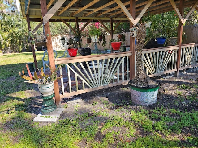 view of yard featuring a carport