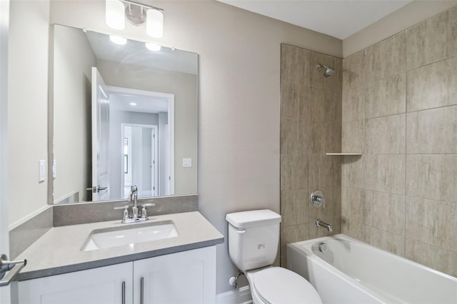 full bathroom with vanity, shower / bathing tub combination, and toilet