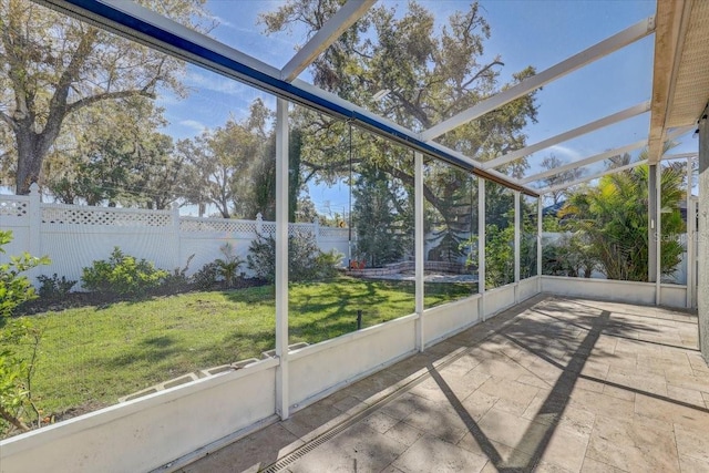 view of unfurnished sunroom