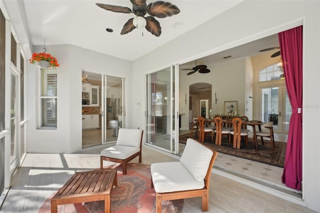 view of patio with ceiling fan