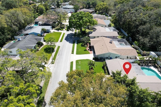 aerial view featuring a residential view