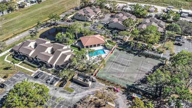 aerial view with a residential view