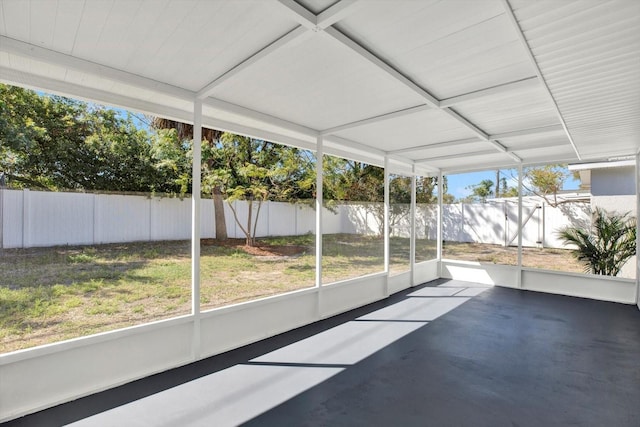 view of unfurnished sunroom