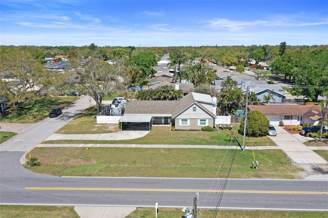 bird's eye view featuring a residential view