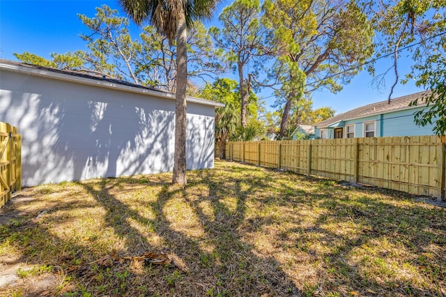 view of yard with fence