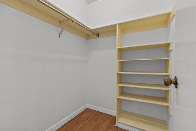 spacious closet featuring wood finished floors