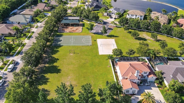 aerial view with a residential view