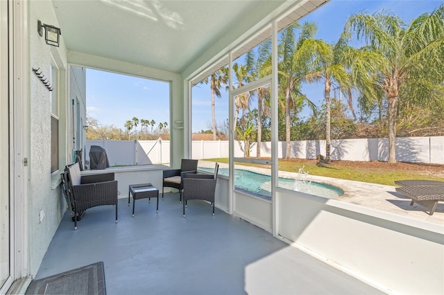 view of sunroom