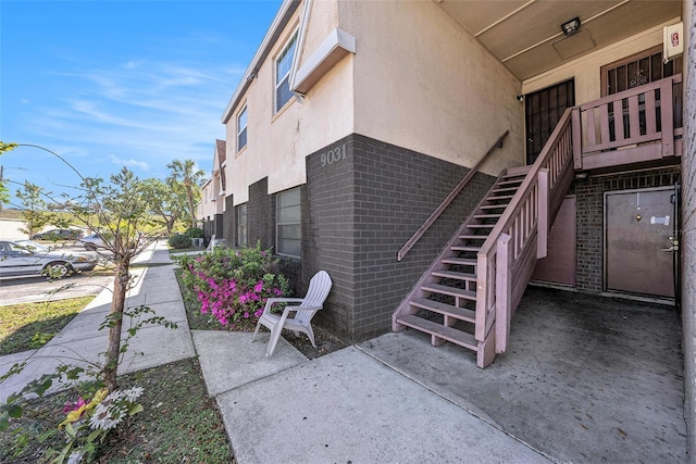 view of patio with stairs