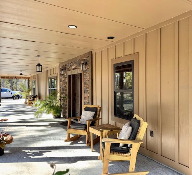 view of patio / terrace featuring covered porch