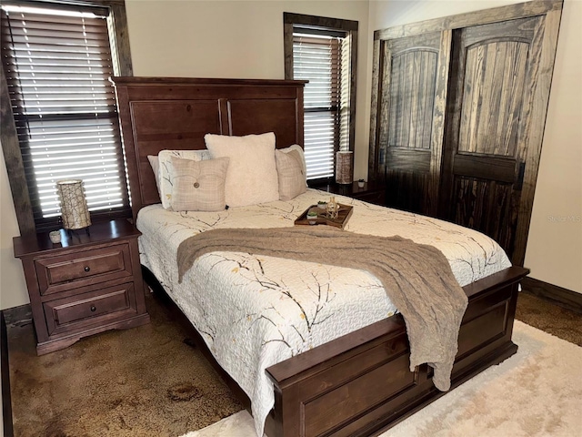 bedroom with carpet floors