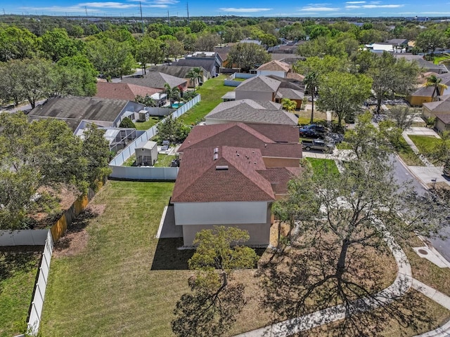 aerial view with a residential view