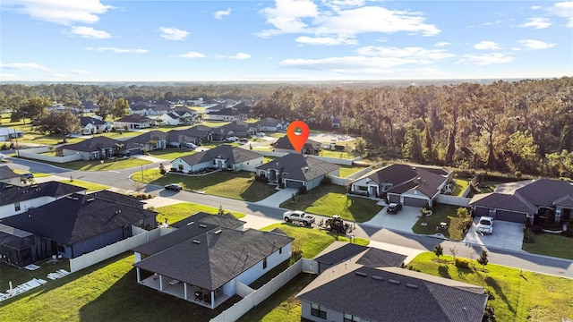 bird's eye view with a residential view