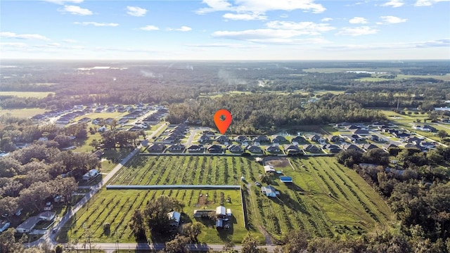 bird's eye view with a rural view