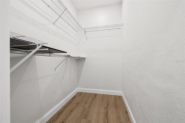 spacious closet with light wood-style floors