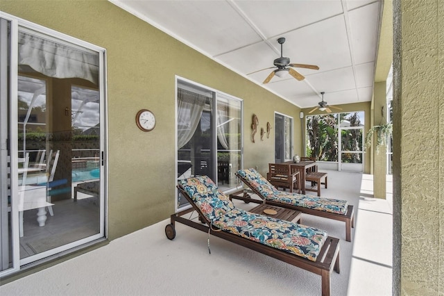 view of patio / terrace featuring ceiling fan