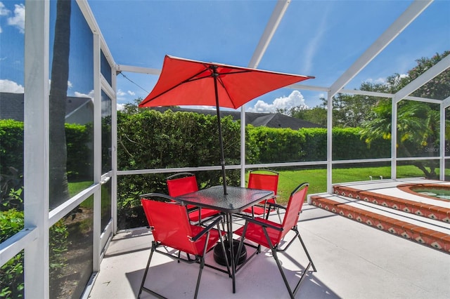 view of sunroom