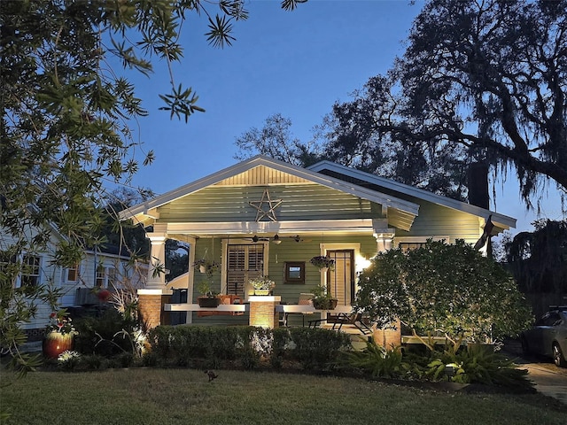 view of front of property with a porch