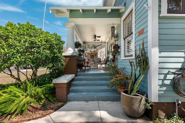 exterior space with a porch