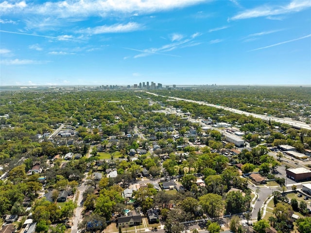 birds eye view of property featuring a city view