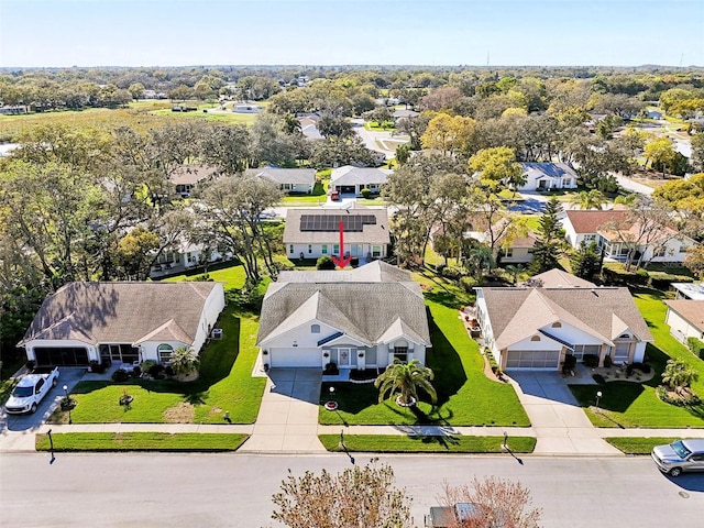 bird's eye view with a residential view