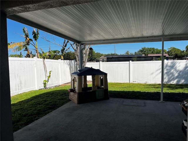 view of patio with a fenced backyard