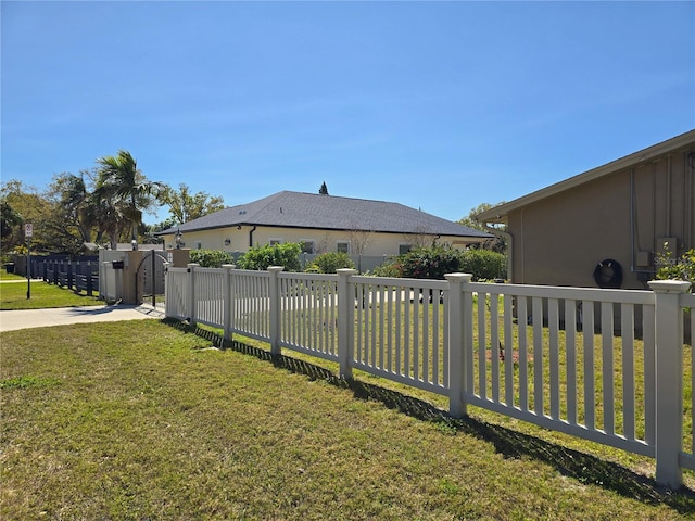 view of yard featuring fence private yard