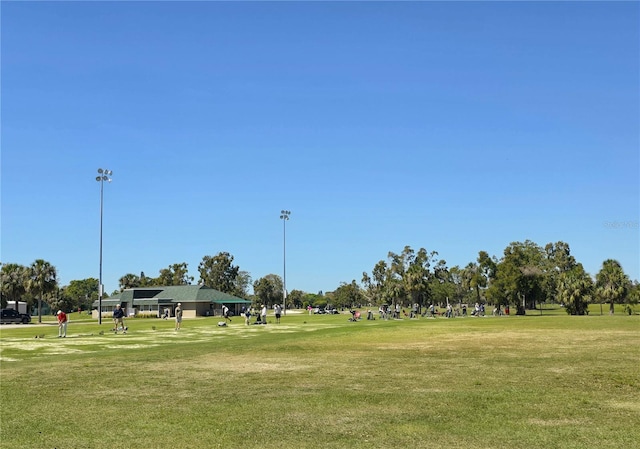 view of property's community featuring a lawn