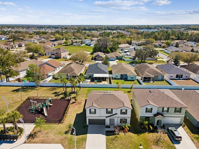 bird's eye view with a residential view