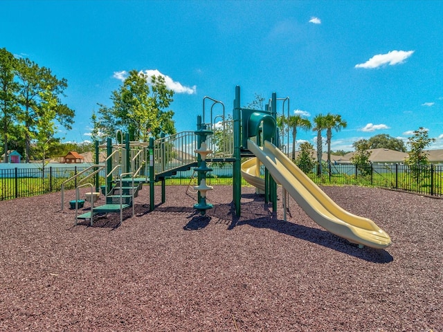 community play area featuring fence