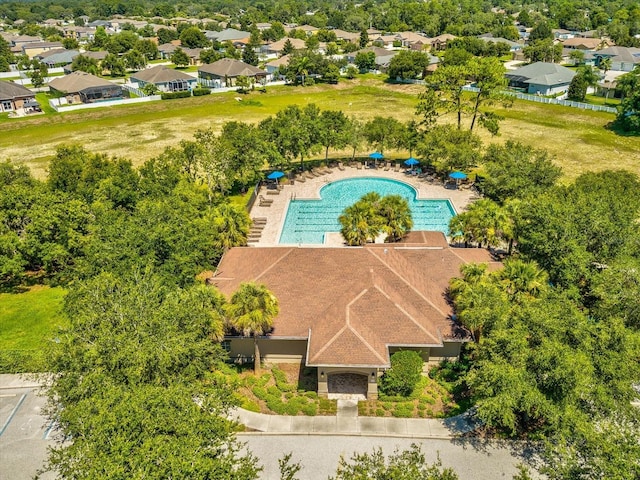 drone / aerial view with a residential view